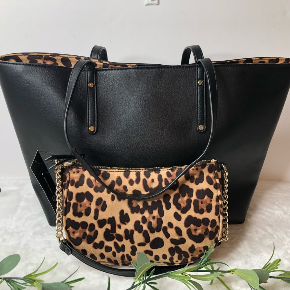 INC International Concepts Zoiey 2-1 Tote, Black, NWT